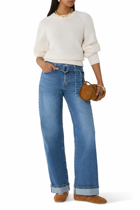 Mia Cuffed Mid-Rise Wide Jeans