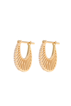 Flat Ray Size 2 Hoop Earrings, 18k Yellow Gold & Diamonds