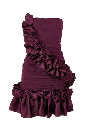 Strapless Mini Dress with Ruffles 