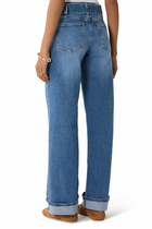 Mia Cuffed Mid-Rise Wide Jeans