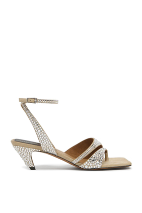 Stella Spur Crystal Hotfix Kitten Heels