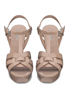 Tribute Platform Sandals in Patent Leather
