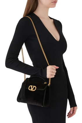VSling Mini Velvet Top-Handle Bag