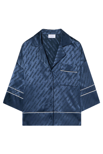 Jacquard Satin Pajama Shirt