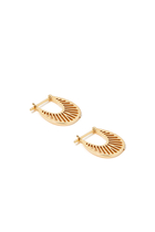 Flat Ray Size 2 Hoop Earrings, 18k Yellow Gold & Diamonds