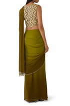  Shaded Saree with Crystal Work Blouse