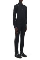 Raw Edge Canvas Cigarette Trousers
