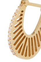 Flat Ray Size 2 Hoop Earrings, 18k Yellow Gold & Diamonds