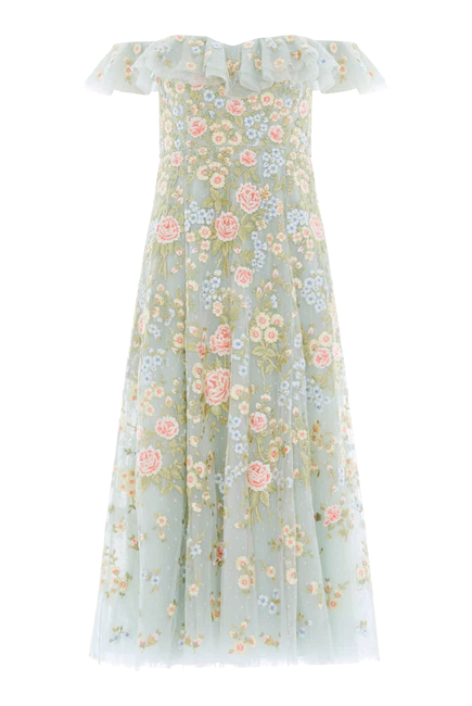 Antoinettes Floral Off-Shoulder Ballerina Dress