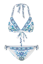 Triangle Bikini Set with Tie Sides and Ring Trims