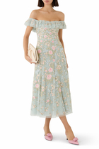 Antoinettes Floral Off-Shoulder Ballerina Dress