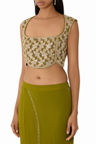  Shaded Saree with Crystal Work Blouse