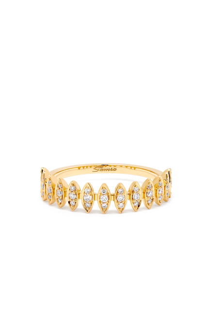 Barq Marquise Small Ring, 18k Yellow Gold & Diamonds