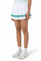 Italic Logo Pleated Skirt 