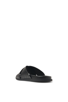 Criss-Cross Leather Slides
