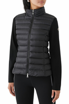 Padded Cotton Zip-Up Cardigan
