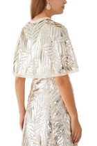 Feather Sequin Short Open Cape