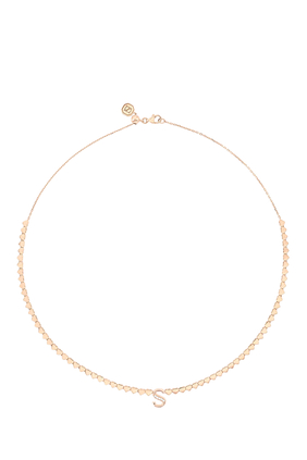 Love In Tokyo Diamond Lit Initials S Necklace, 18K Rose Gold & Diamonds