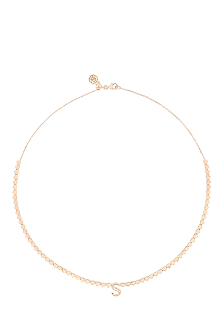 Love In Tokyo Diamond Lit Initials S Necklace, 18K Rose Gold & Diamonds