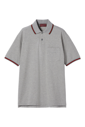 Cotton Piqué Polo Shirt with Embroidery 