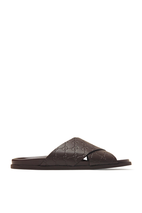 GG Leather Slides
