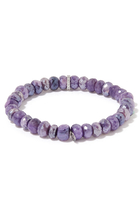 Small Cocktail Eternity Bracelet, 14K White Gold with Purple Moonstone & Diamonds