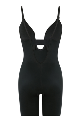 Suit Your Fancy Shaping Plunge Low-Back Mid-Thigh Bodysuit