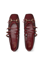 Logo Horsebit Ballet Flats