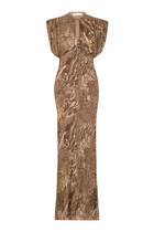 Ceres Maxi Dress in Guepardo Georgette Chiffon