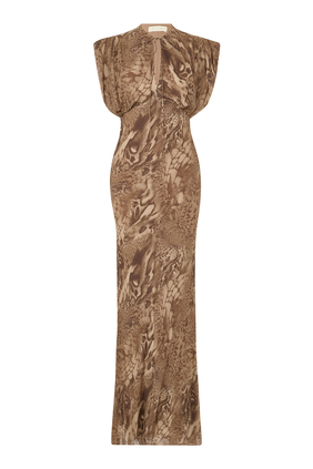 Ceres Maxi Dress in Guepardo Georgette Chiffon