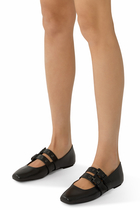 Double Strap Square-Toed Ballerinas
