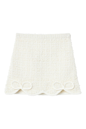 Kids Textured Bow Detail Knit Skirt