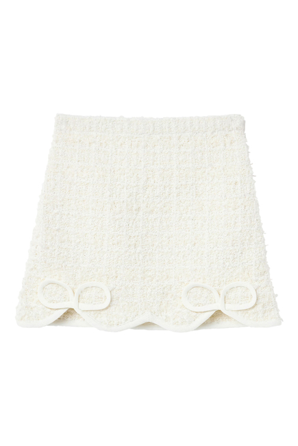 Kids Textured Bow Detail Knit Skirt