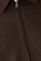Boiled Pointed-Collar Wool Harrington Jacket