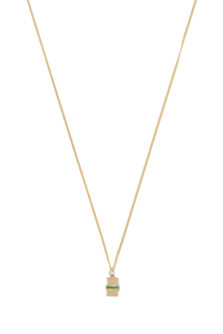 Vault Pendant Necklace, 14k Yellow Gold & Emerald