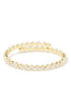 Wrap Around Bangle, Gold-Plated Brass, Diamond & Cubic Zirconia