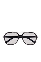 Geometric Aviator Frame Sunglasses