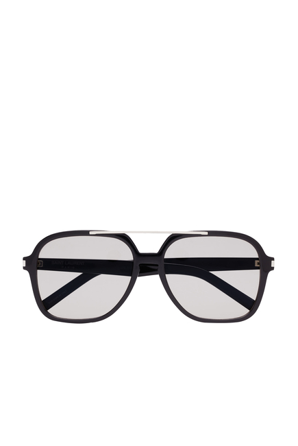 Geometric Aviator Frame Sunglasses