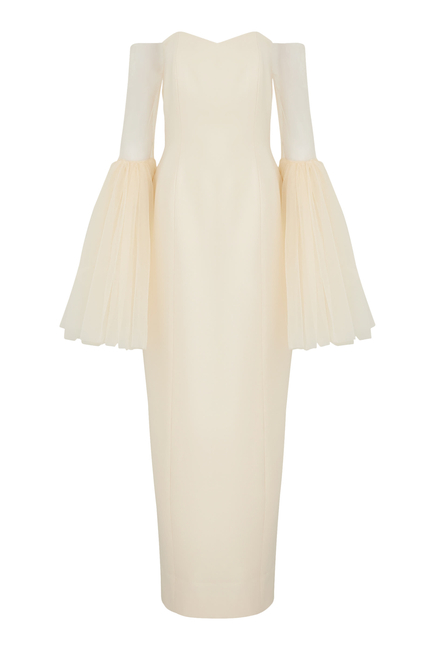 Off-Shoulder Illusion Sleeve Gown