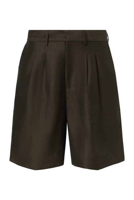  Wool Linen Tailored Shorts