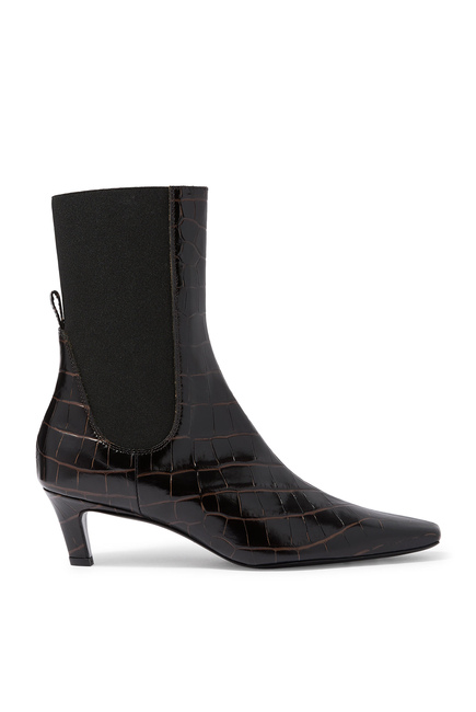  Croco-Embossed 60 Mid-Heel Boots