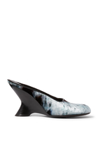 Tonal Cowhide Motif  75 Mules 
