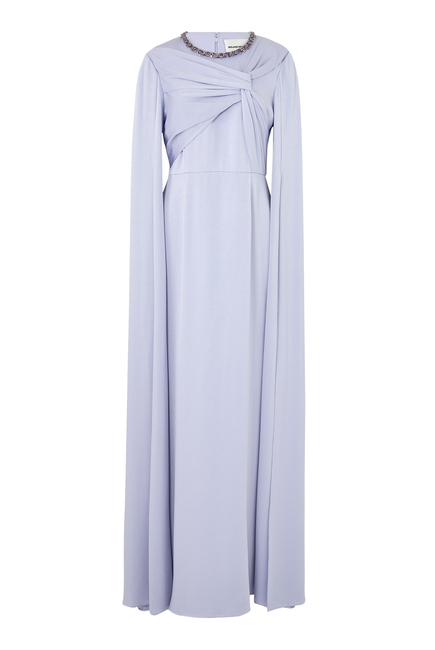 Cape Sleeve Embellished Gown