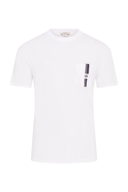 Chest Pocket Cotton Jersey Crewneck T-Shirt