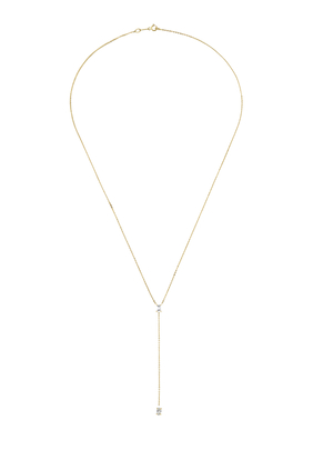 Short Lariat with Heart, Oval, and Marquise Diamonds Necklace, 18k Yellow Gold & Diamonds