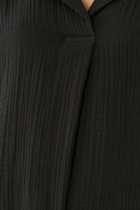 Organic Cotton Lofty Gauze Notch Collar Top