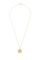 14K YG Diamond Evil Eye Coin Pendant
