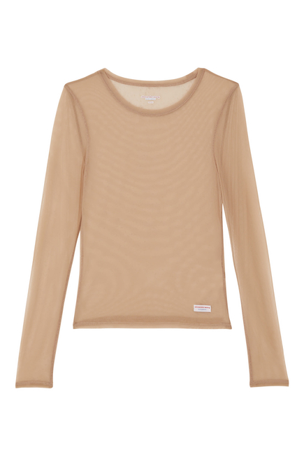 Mesh Long Sleeves Top