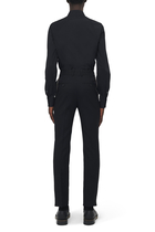 Raw Edge Canvas Cigarette Trousers