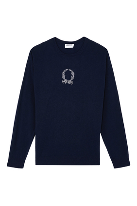 Laurel Crown Logo Wool and Cashmere Pullover